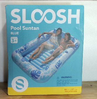 SLOOSH Flotador Inflable Extra Grande para Piscina 216x145 cm – Sofá Tumbona con Almohada 4 en 1, Azul XL