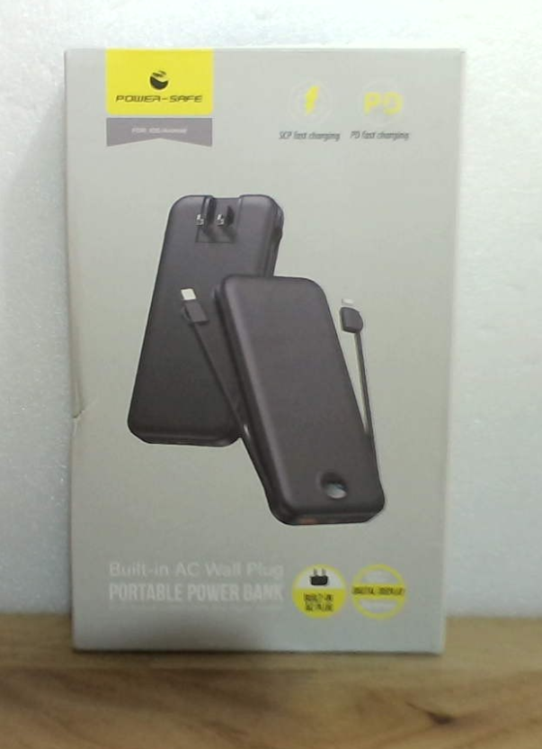 Cargador Portátil 10000mAh Cables Integrados Enchufe Pared Carga Rápida PD20W USB C Pantalla LED Compatible iPhone iPad Samsung Azul