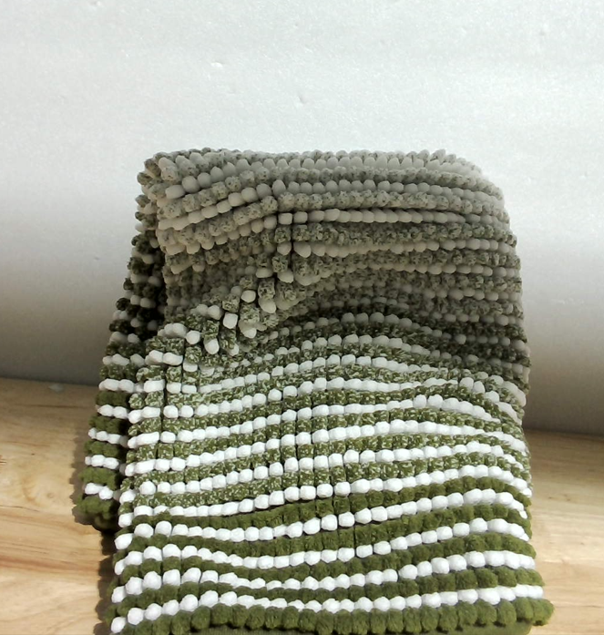 Alfombra Grande de Baño BSICPRO, Tapete de Baño Antideslizante 61 x 91 cm, Absorbente de Agua Chenilla, Alfombra de Piso de Baño Lavable a Máquina (Verde)