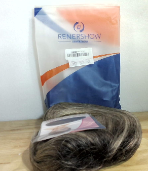 Peluca Gris Ombre Corta RENERSHOW Bob Capas Largo Barbilla Cabello Liso Sintética Natural Mujer