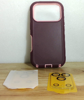 Funda COLDNICE para iPhone 17 Pro 16.3 cm con 2 Protectores Pantalla y 2 Protectores Lente Cámara, Protección Total Grado Militar Anticaídas (Rojo Vino+Rosa)