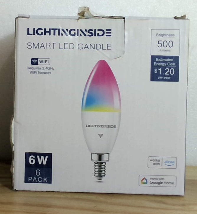 Bombillas Inteligentes E12 Equivalente a 60W, 500 lúmenes 6W RGBCW Bombilla de Vela de Candelabro Chandelier Funciona con Alexa/Google Home/Smart Life