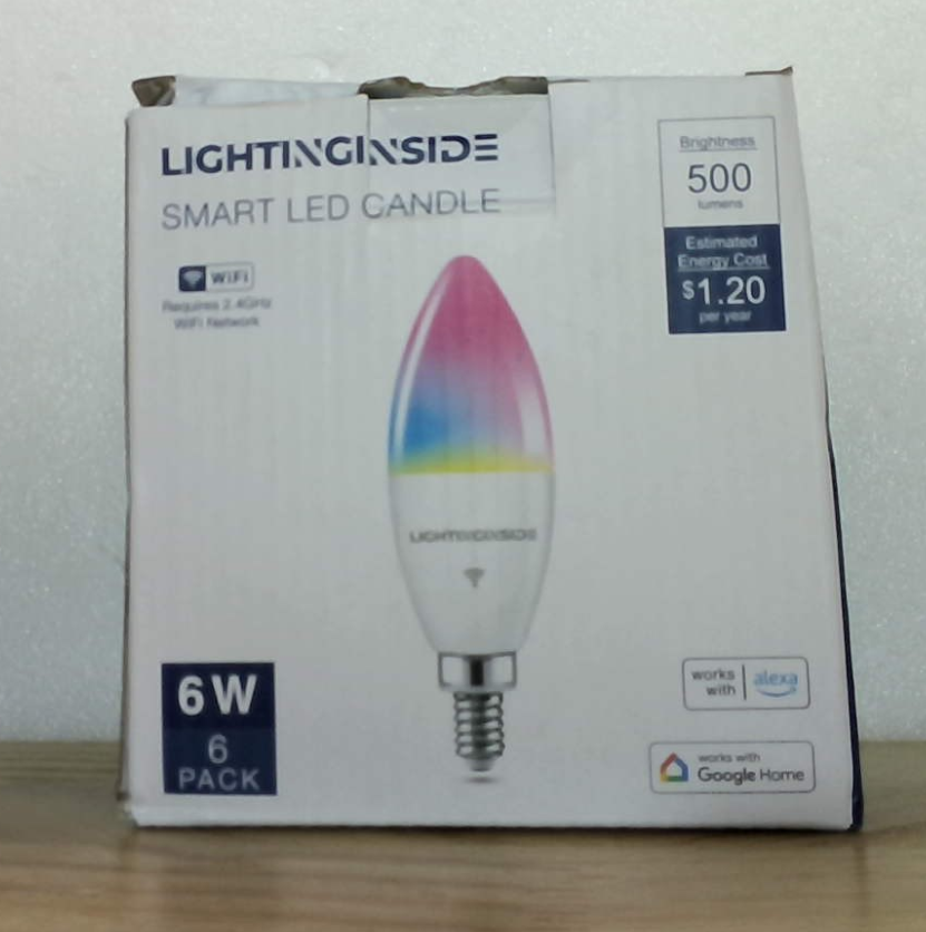 Bombillas Inteligentes E12 Equivalente a 60W, 500 lúmenes 6W RGBCW Bombilla de Vela de Candelabro Chandelier Funciona con Alexa/Google Home/Smart Life