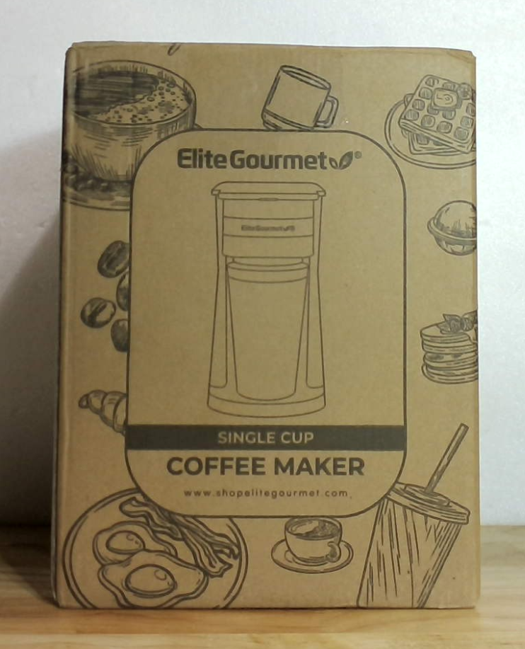 Elite Gourmet EHC113M Cafetera compacta personal de una sola porción, incluye taza térmica de viaje de acero inoxidable de 14 oz