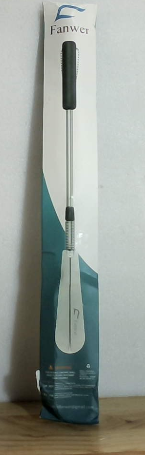 Fanwer calzador extensible mango largo adultos mayores, giro bloquear, ajustable 41-79cm, acero inoxidable telescópico hombres y mujeres, metal viaje, herramienta auxiliar
