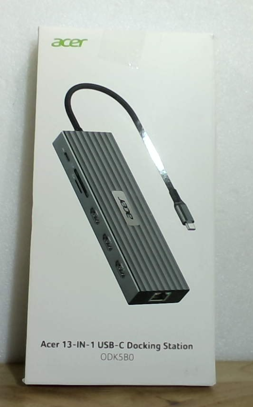 Estación de Acoplamiento Acer para 3 Monitores, Concentrador USB-C 13 en 1 con HDMI 4K@60Hz, Ethernet 1 Gbps, Datos 10Gbps, 100W PD, Compatible Acer, XPS, Spectre, Surface, Mac