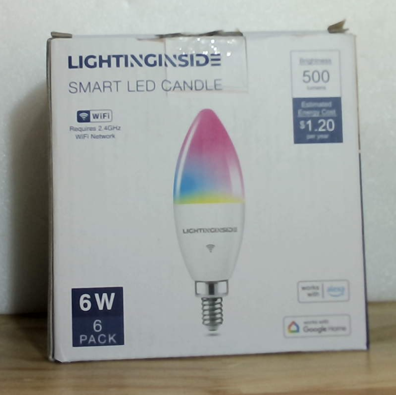 LIGHTINGINSIDE Smart LED Candle 6W RGB - Pack de 6 Bombillas E14 WiFi