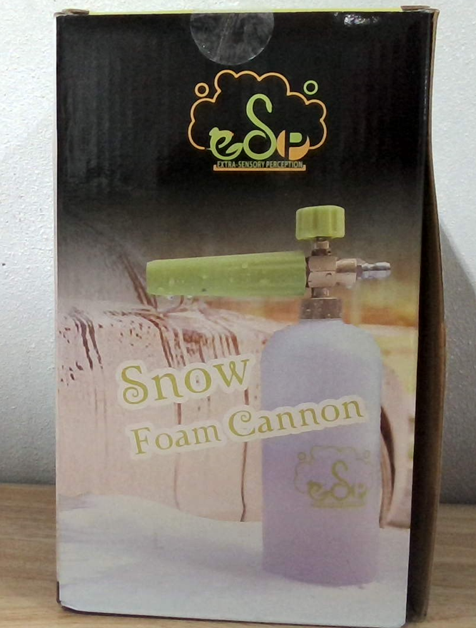 ESP Cañón Espuma Lanza Espuma Nieve Presión Poder Chorro Lavadora Rápida Liberación Boquilla Ajustable con Botella 1 Litro Guantes Lavado Toalla