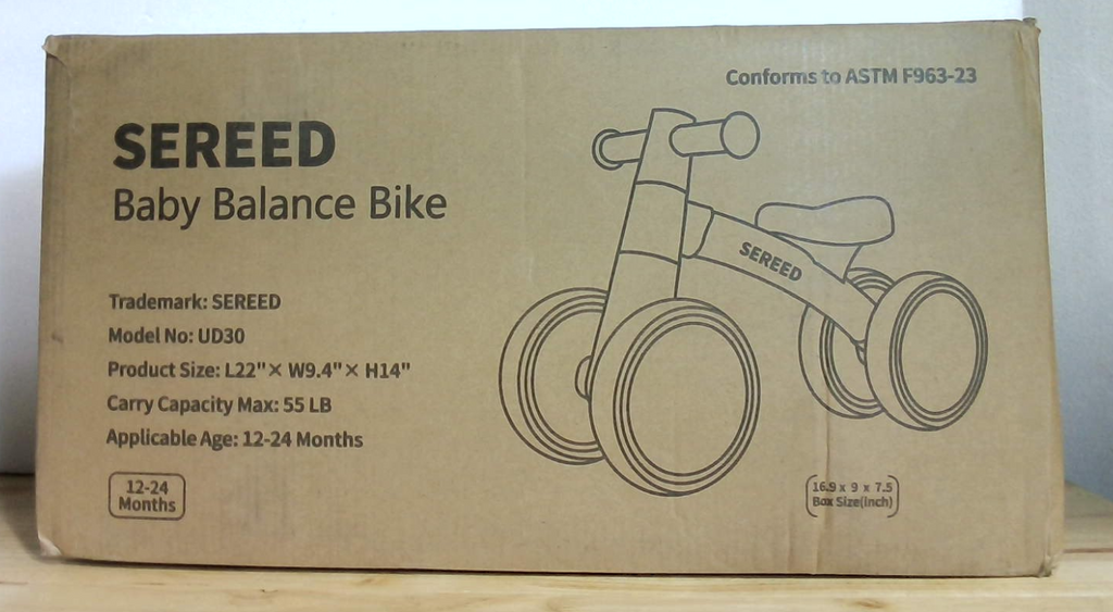 Bicicleta de equilibrio SEREED para niños a partir de 1 año, juguete para bebés de 12 a 24 meses