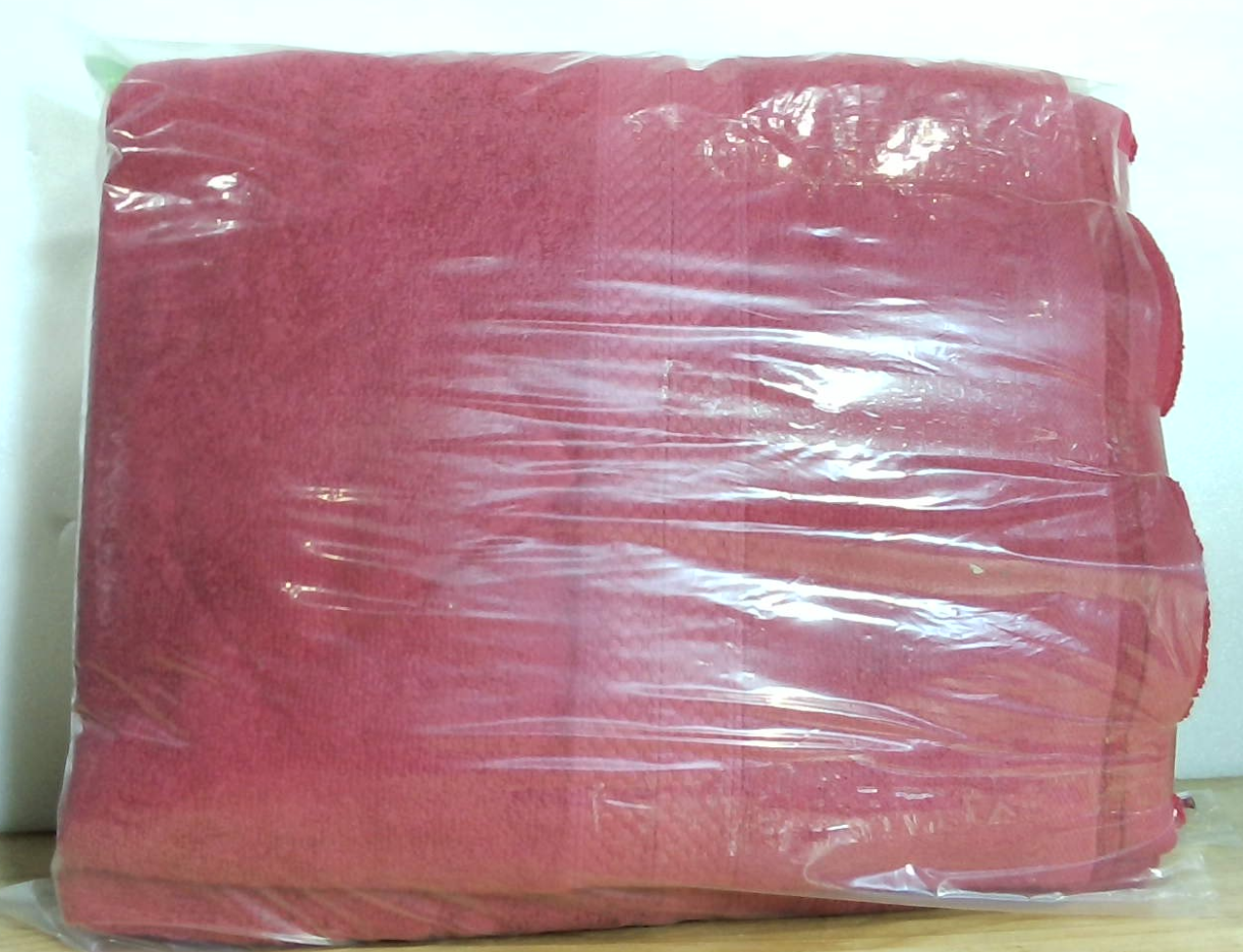 Juego de 4 Toallas de Baño de Felpa Absorbente de Algodón Egipcio Superior - Color Rojo