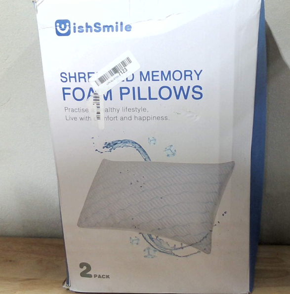 Almohadas Refrescantes WISHSMILE Tamaño Queen Juego de 2, Espuma de Memoria con Cierre, Firmeza Ajustable para Dormir Fresco, Ideal para Durmientes Laterales, Espalda y Estómago, 51 x 76 cm
