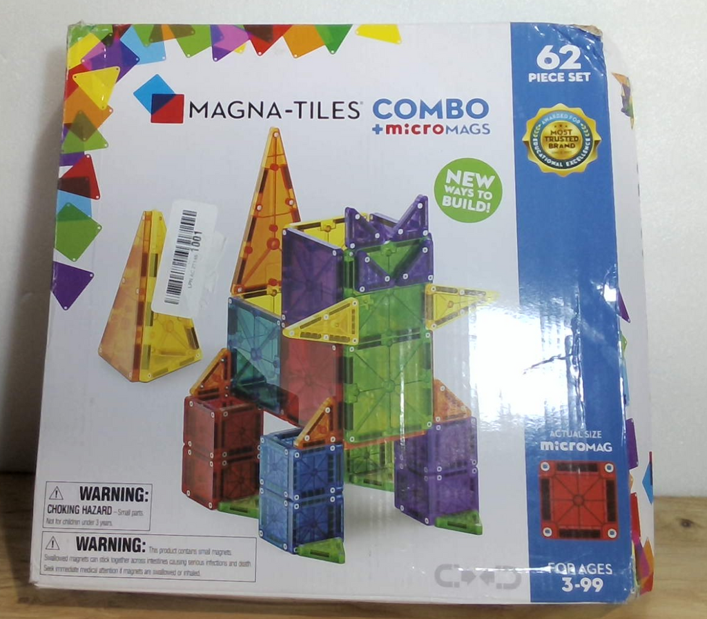 Conjunto MAGNA-TILES Combo 62 Piezas Construcción Magnética, La Marca Original