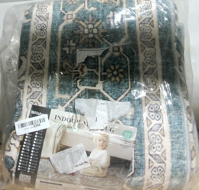 Verde - Alfombra Sala WITSHOCK 2.4x3m Tejida Bohemia Suave Antideslizante Pila Baja Resistente Manchas Plegable Dormitorio Cuarto Juegos Comedor Oficina Cocina Granja