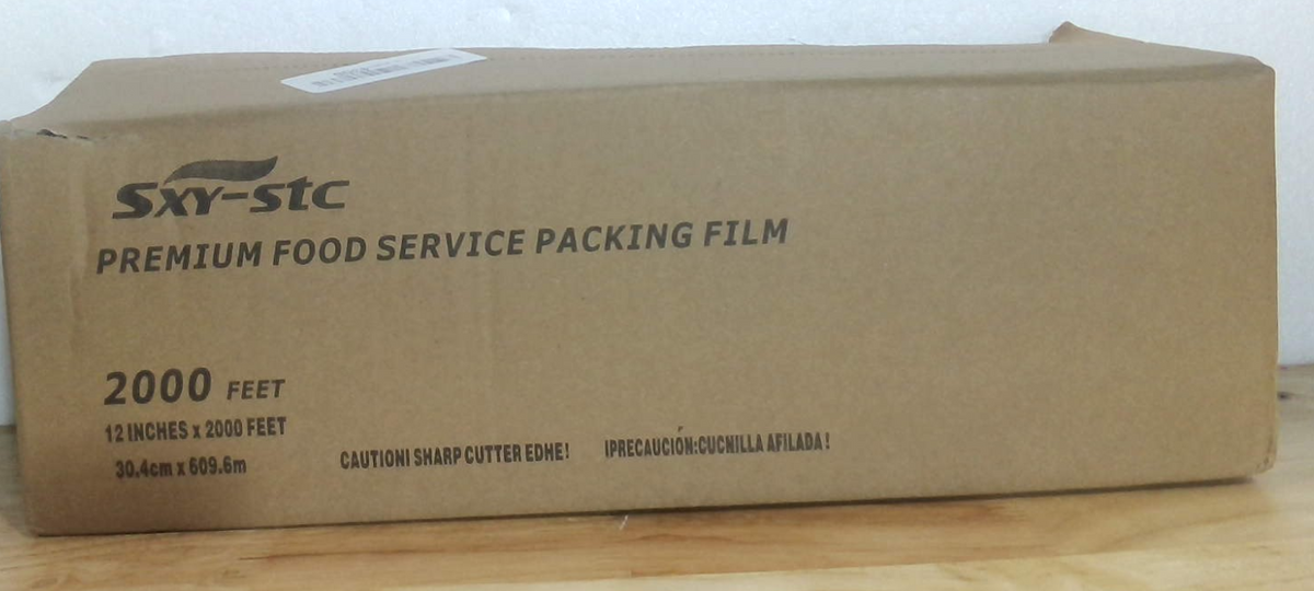 Película Plástica para Alimentos de 30 cm de Ancho, 610 Metros de Largo, Resistente, con Cortador Deslizante, Uso Comercial