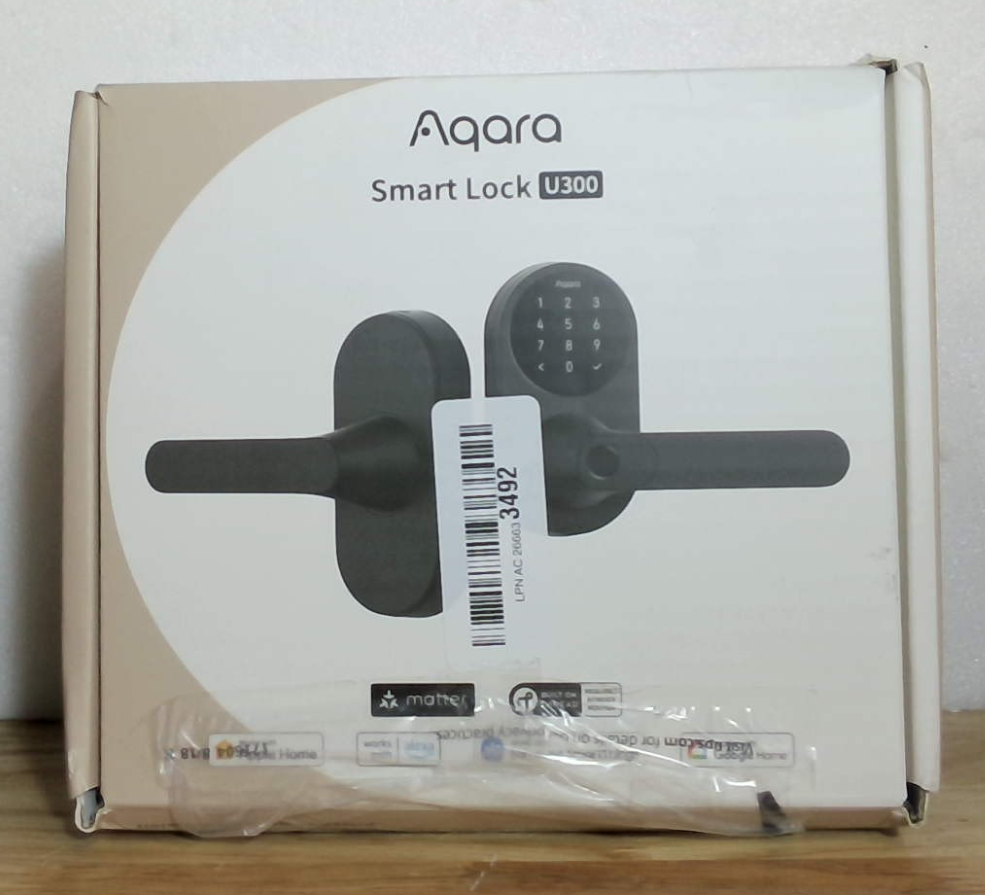Cerradura Inteligente Aqara U300 Versión Actualizada, Entrada sin Llave por Huella Dactilar con Manija, Compatibilidad Apple Home, Teclado Táctil, Negro