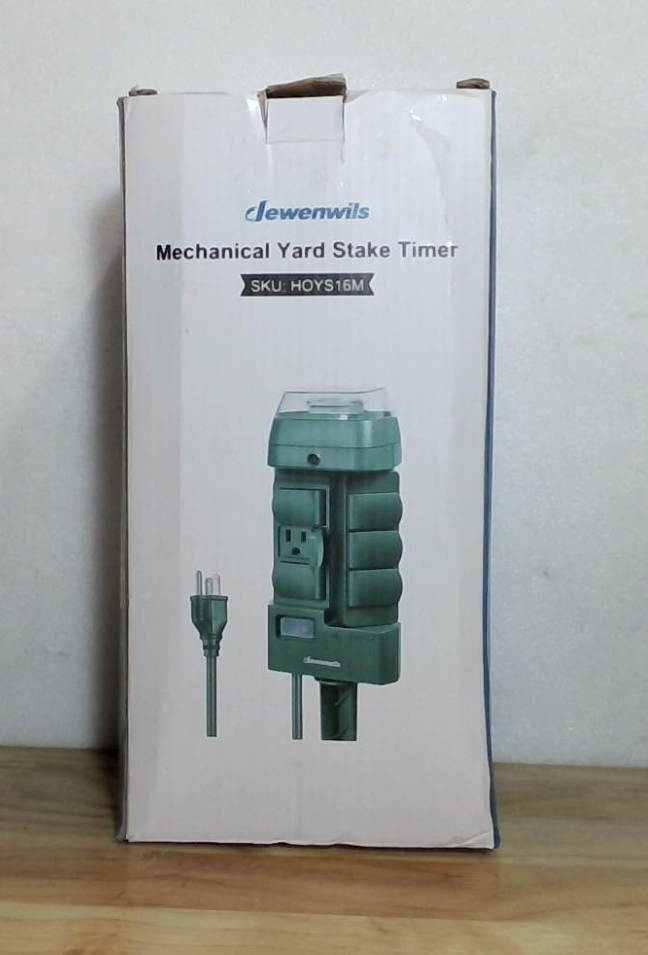 Temporizador Estaca Potencia Mecánico Exterior DEWENWILS, Impermeable, 6 Enchufes Conectados a Tierra (3 Giratorios 180°), Cable 1.82 m, Temporizador Exterior para Luces, Patio, Jardín, 1625W/13A, Certificado UL