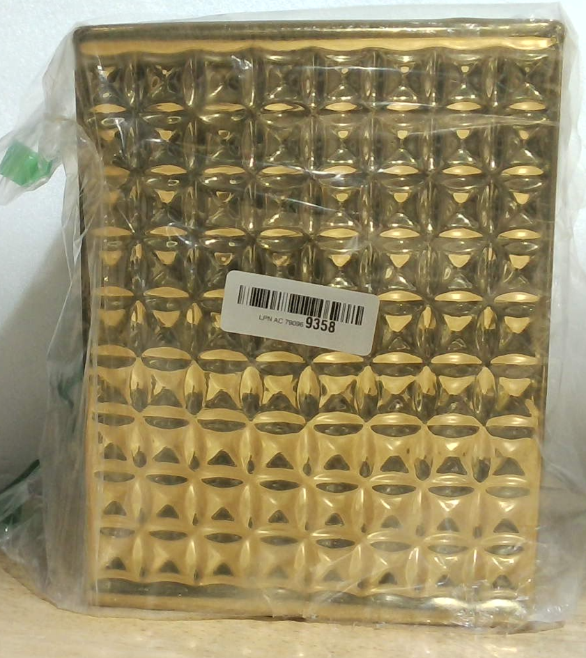 Bote Basura BASDHE Rectangular Delgado, Cerámica, Dorado, para Baño, Oficina, Cocina