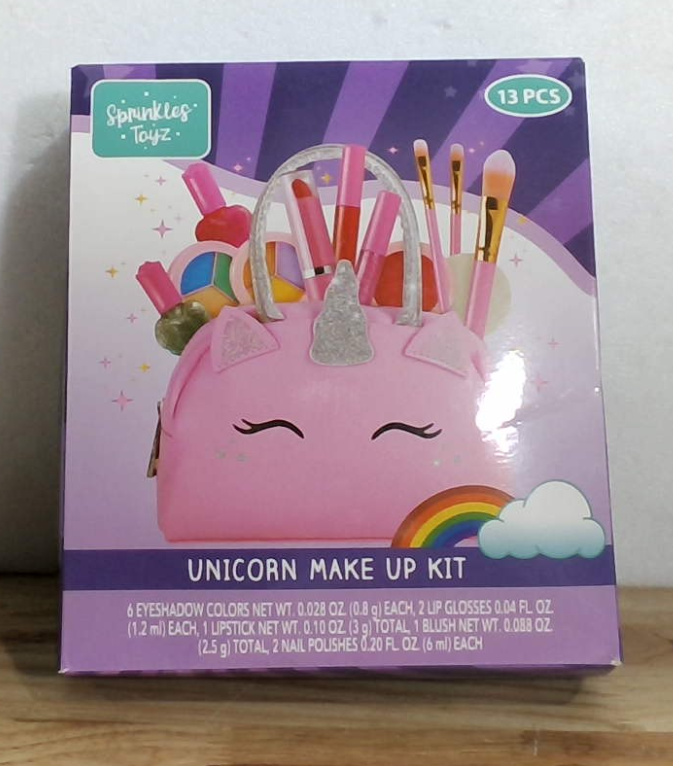 Kit de Maquillaje Real para Niñas con Cartera Unicornio – No Tóxico, Lavable, 3-10 Años
