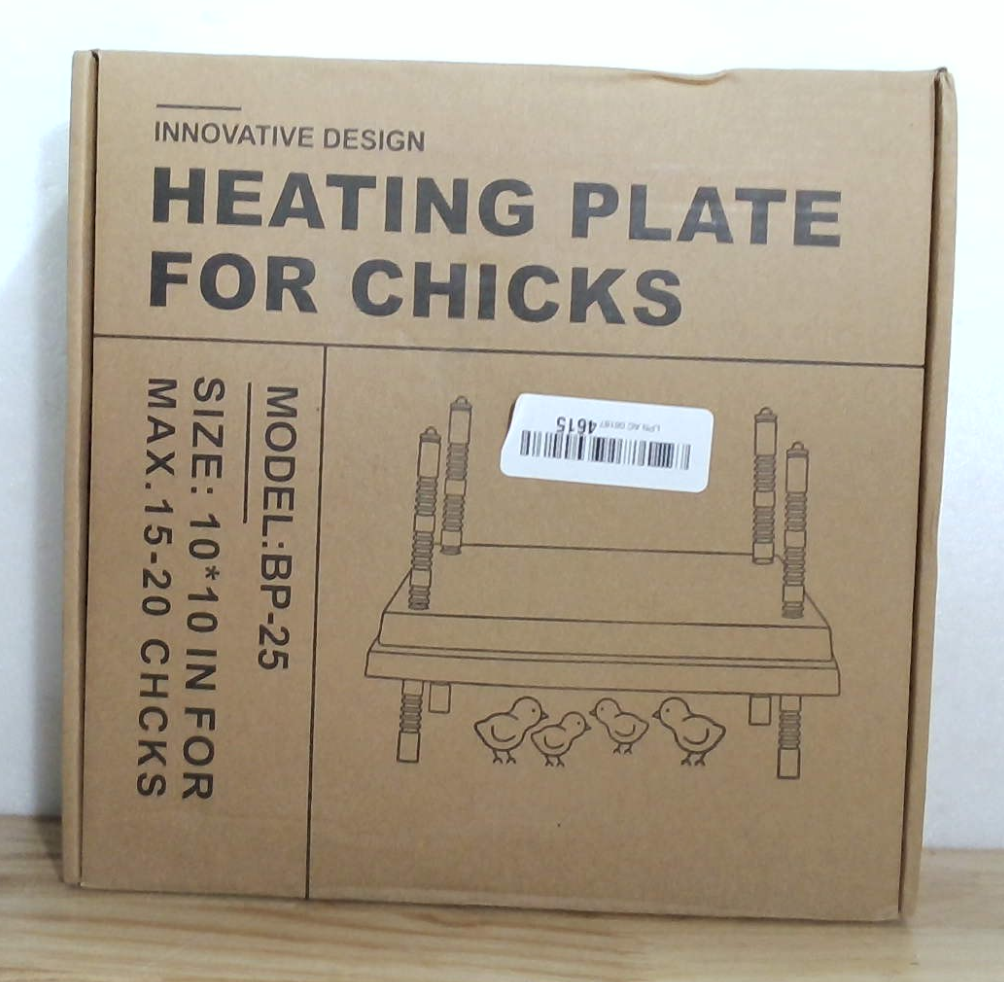 Placa calefactora para pollos con alturas ajustables, calentador para pollitos con cono antisoporte (10 x 10 pulgadas, negro)