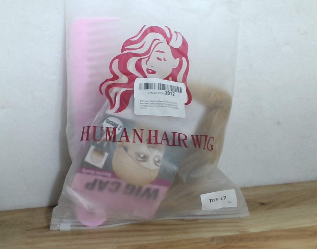 Peluca Pixie Cut de Cabello Humano Brasileño | Rubio Miel, 180% Densidad, Flequillo, Gorra Rose Net – Fiesta, Cosplay y Uso Diario