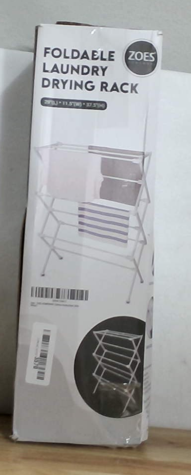 Tendedero Plegable Portátil ZOES HOMEWARE | Rack de Secado Plegable para Ropa | Uso Interior y Exterior | Blanco 37.5"x29"x12"