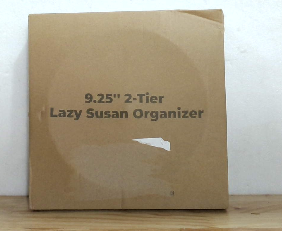 Organizador Lazy Susan de 2 niveles para baño, organizador de maquillaje giratorio de 360 grados de 9.25 pulgadas transparente para tocador
