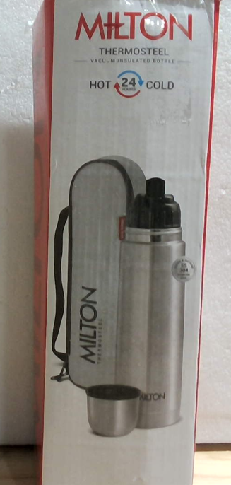 Termo Milton Flask 25 oz | Acero Inoxidable Doble Pared, Tapa Flip, Mantiene Bebidas Calientes y Frías 24 Horas – Plateado