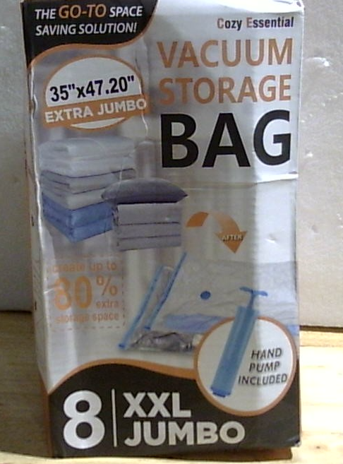 Bolsas de almacenamiento al vacío Cozy Essential, 80 % de compresión, sellado al vacío, bolsas de plástico que ahorran espacio para ropa, mantas, almohadas, ropa de cama, edredones, almacenamiento de ropa sellada, 8 XXL Jumbo