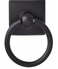 khtumeware Paquete de 10 pomos de gabinete de anillo de 1.9 pulgadas, placa trasera negra mate para pomos de cajones para tocador, gabinetes de cocina, herrajes de aleación de zinc duraderos.