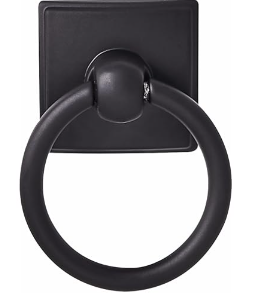 khtumeware Paquete de 10 pomos de gabinete de anillo de 1.9 pulgadas, placa trasera negra mate para pomos de cajones para tocador, gabinetes de cocina, herrajes de aleación de zinc duraderos.