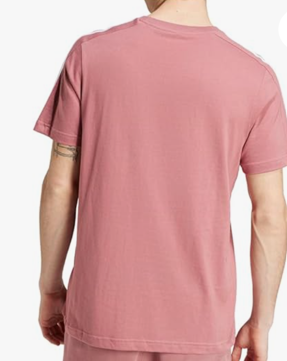 Camiseta Adidas Essentials Manga Corta para Hombre – Talla S, Color Rosa