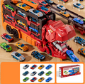 iHaHa Camión de juguete para niños pequeños de 3, 4, 5 y 6 años, set de pista de coches de juguete, camión transportador de dinosaurios con 10 coches de juguete de metal fundido, se transforma en dinosaurio (Copia)