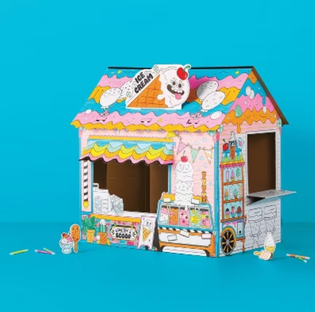 Mondo Llama – Color Your Own Ice Cream Stand Fort | Fuerte para Colorear de Helados