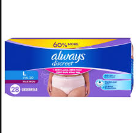 Always Discreet Ropa Interior para Incontinencia Mujer | Talla L | 28 Unidades