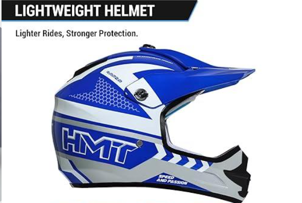 Casco Integral Motocross Juvenil con Certificación DOT – Talla L Azul