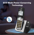Teléfono inalámbrico VTech de 3 terminales con pantalla grande y botones grandes, DECT 6.0 con identificador de llamadas/llamada en espera, altavoz manos libres dúplex completo, modo ECO, rellamada a los últimos 10 números, fácil de usar.