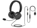Auriculares con Cable Amazon Basics – Micrófono Ajustable, USB-A y 3.5mm, Plegable, Negro