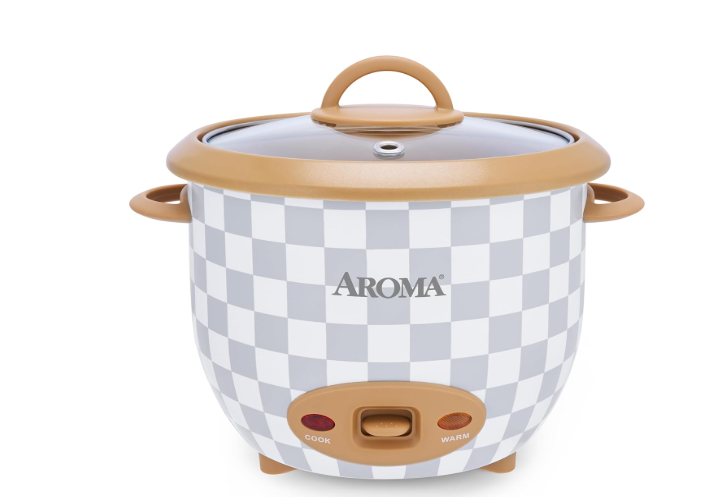 AROMA® Olla arrocera One-Touch de 6 tazas (cocidas) estilo olla con superficie cerámica antiadherente libre de PFAS CoreCoat™ (1.5 cuartos de galón)