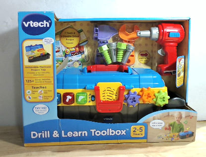 Caja de Herramientas Educativa VTech Drill and Learn – Juguete Interactivo con Taladro para Niños