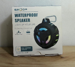 Parlante Bluetooth EBODA Impermeable IP67 Flotante – Luz LED, 2000mAh, True Wireless Stereo para Ducha, Playa y Exterior, Negro