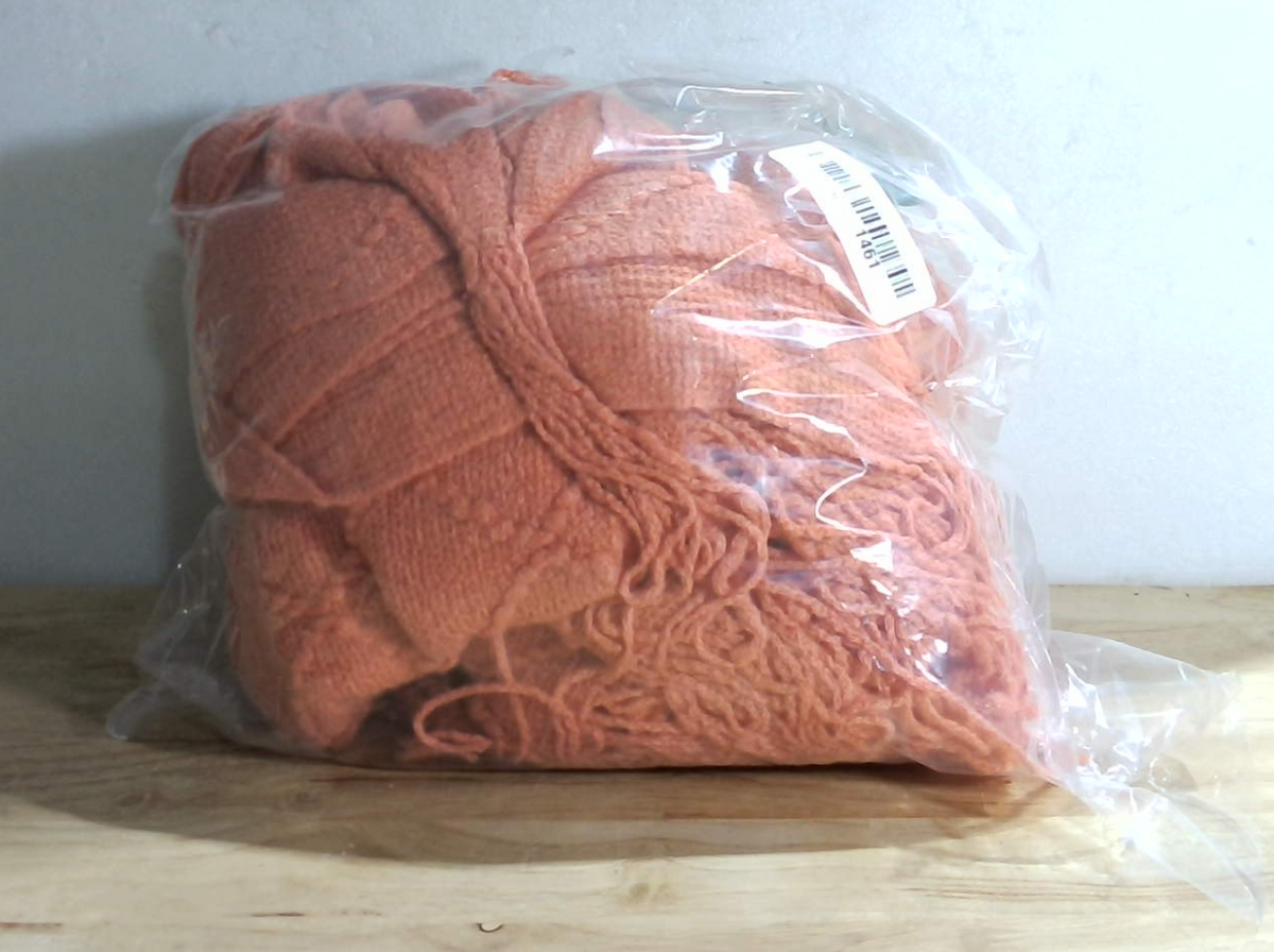 Manta de Punto PAVILIA 50x60" – Naranja Coral, Estilo Granja Bohémia, Para Sofá, Cama y Exteriores