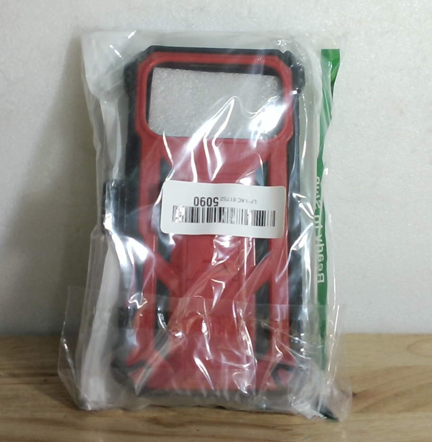 Funda FNTCASE para iPhone 17 Pro Max – Grado Militar con Soporte, Clip para Cinturón y TPU Texturizado Rojo