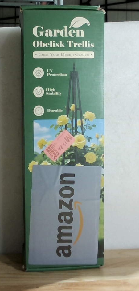 Hsundries Obelisco 1.58 m para Plantas Trepadoras – Metal 16 mm Recubierto, Interior y Exterior, Negro