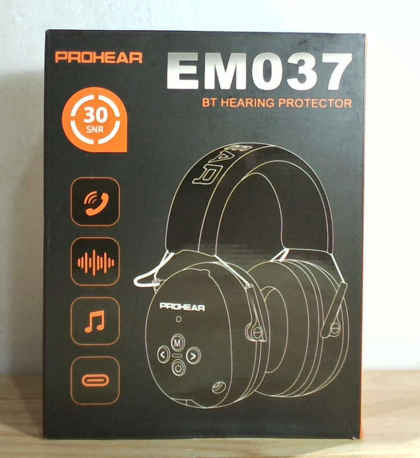 Orejeras de Protección Auditiva Bluetooth 6.0 PROHEAR 037 – 30 dB SNR, 1500 mAh, 120 Horas, Naranja