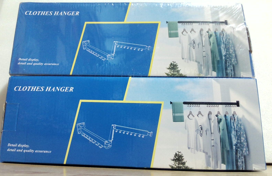 Tendedero ZdwCyl Retráctil Plegable Triple Montado en Pared – Ahorra Espacio, Color Blanco