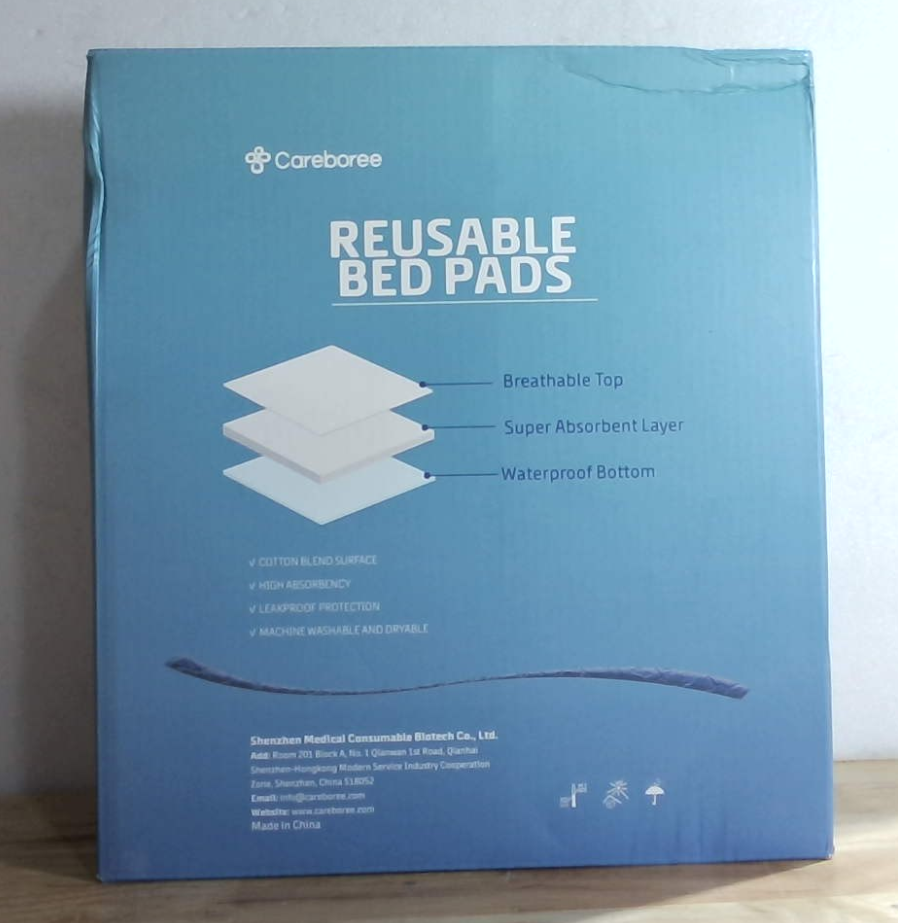 Almohadillas Acolchadas de Algodón Careboree Pack 2 – 34x52 Pulgadas (86x132 cm), Protectores Impermeables Reutilizables para Cama