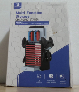Estación organizadora Switch con cargador de mando, soporte de almacenamiento multifuncional para Nintendo Switch Dock con soporte para mando, base de carga Joy-Con y consola OLED.