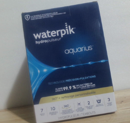 Irrigador Bucal Waterpik Aquarius WP-663 Azul – 10 Ajustes, 7 Boquillas, Aprobado por la ADA para Limpieza Dental, Encías y Ortodoncia