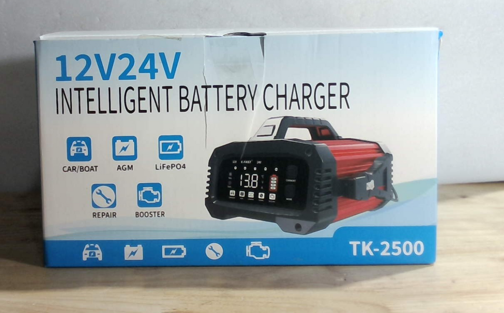 Cargador de Batería Inteligente E-FAST 25A | 12V y 24V | Mantenedor y Desulfatador Automático | AGM Gel Plomo-Ácido LiFePO4 | 1 Unidad