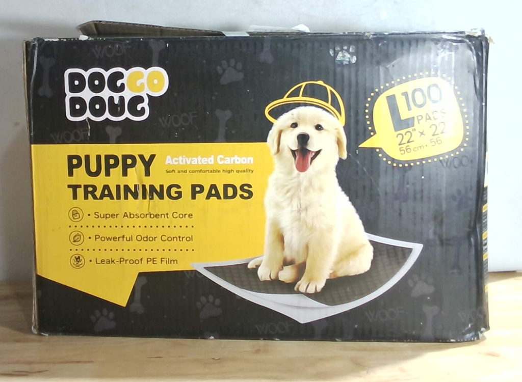 Almohadillas Entrenamiento Cachorros DOGGO DOUG 56x56 cm | Carbón Activado Superabsorbentes | Borde Envolvente | Control Olores | Pack de 100 Unidades